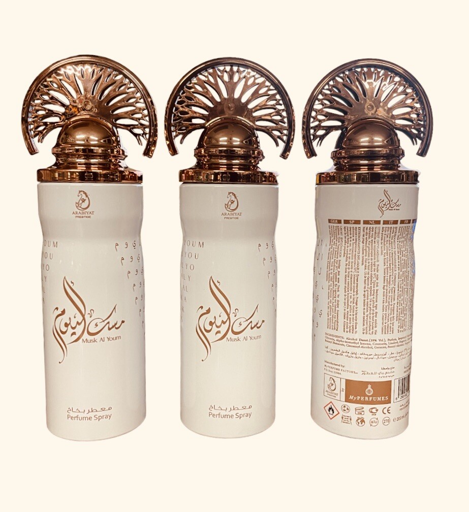 Arabiyat Prestige Musk Al Youm Perfume Spray ( 3 Bottles ) 200 ML Each