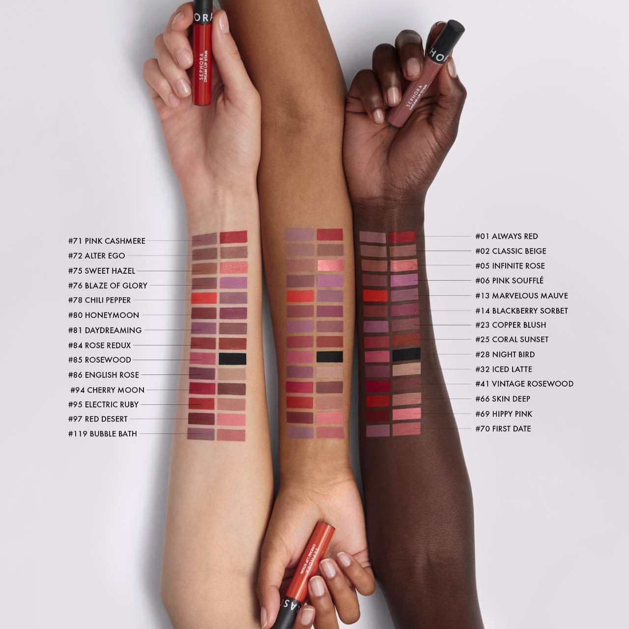 100% Authentic Cream Lip Stain 10HR Liquid Lipstick,50 SHADES,0.16 oz/5 mL