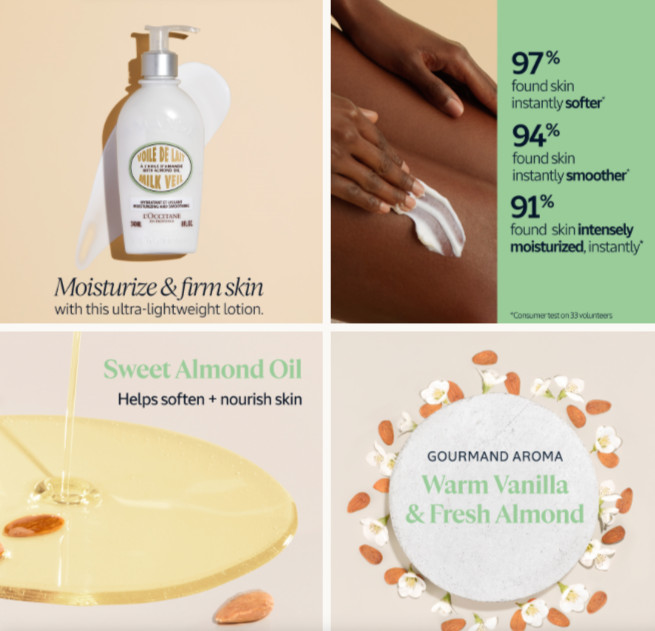 Almond Milk Veil by L’OCCITANE 240ml/8oz Body Lotion NEW Pump