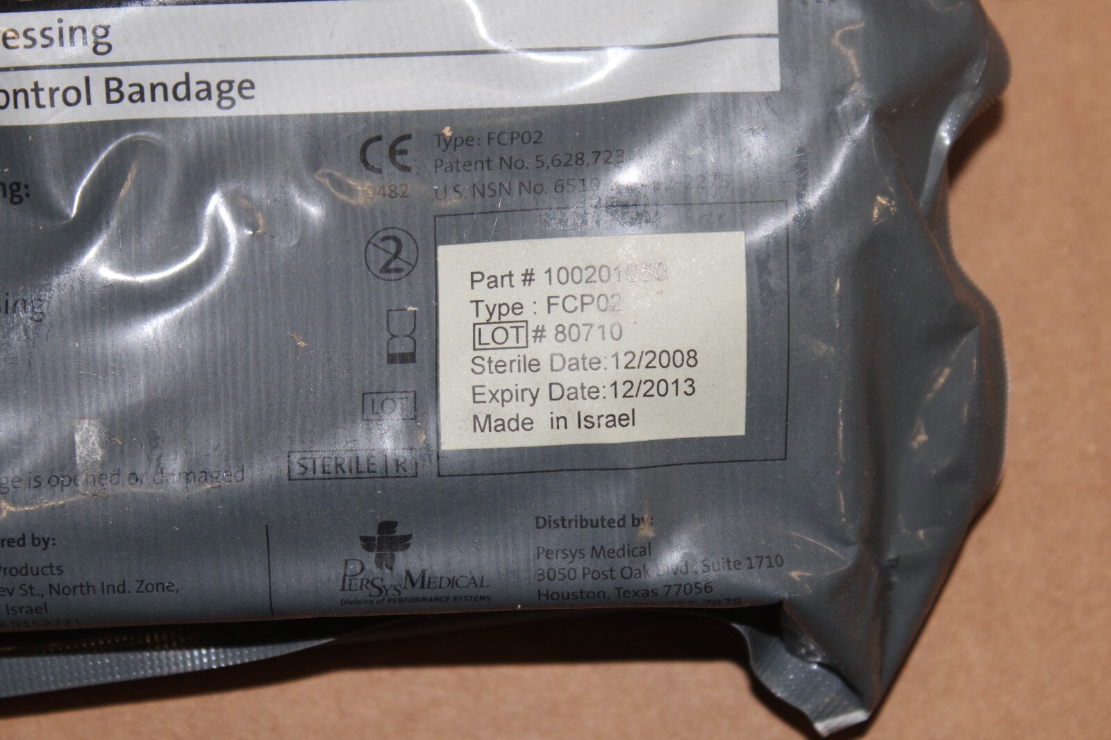 2 Israeli Bandages 6 in Sterile Wound Dressing Compression Wrap Expired 2013