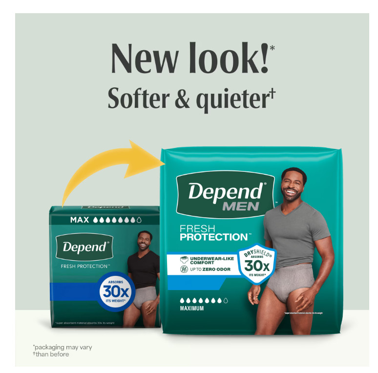 Depend Fresh Protection Incontinence Underwear for Men, Adult, XL, 68 Count
