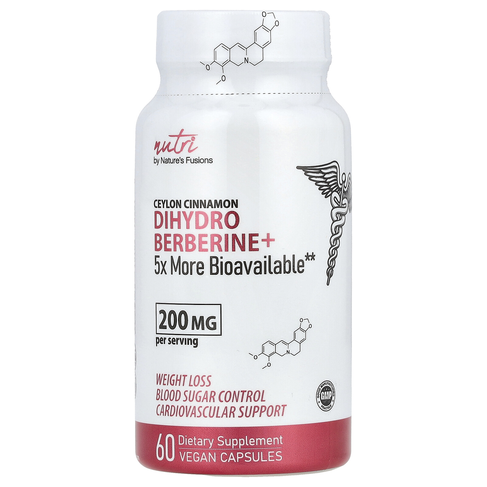 Nutri, Ceylon Cinnamon, Dihydro Berberine+, 200 mg, 60 Vegan Capsules