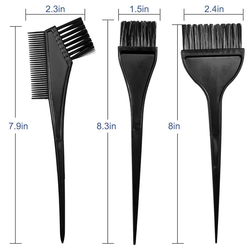 Hair Dye Color Brush and Bowl Set, 4Pcs Brushes Tool Mixing Black
