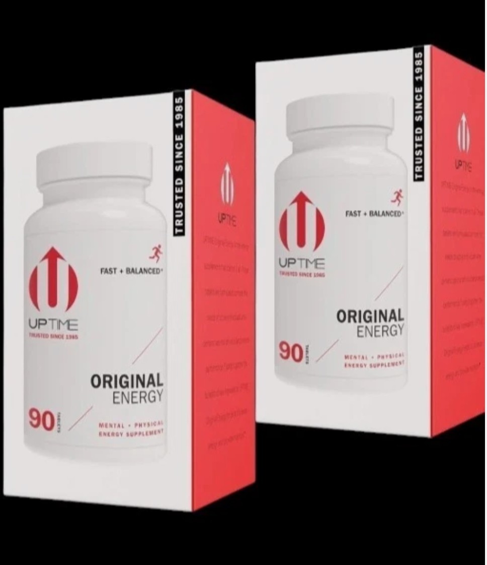 Uptime Energy Tablets 180 Ct (2×90) Original Caffeine Ginseng Ginkgo NEW
