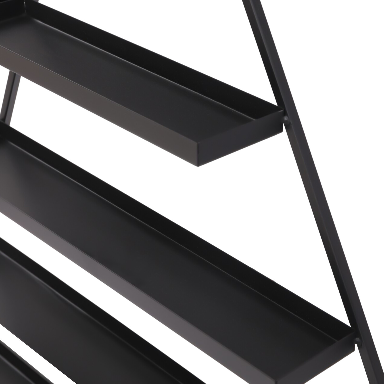 5-Tier Black Wall Mount Iron Nail Polish Display Rack Kits w/3x Horizontal Bars