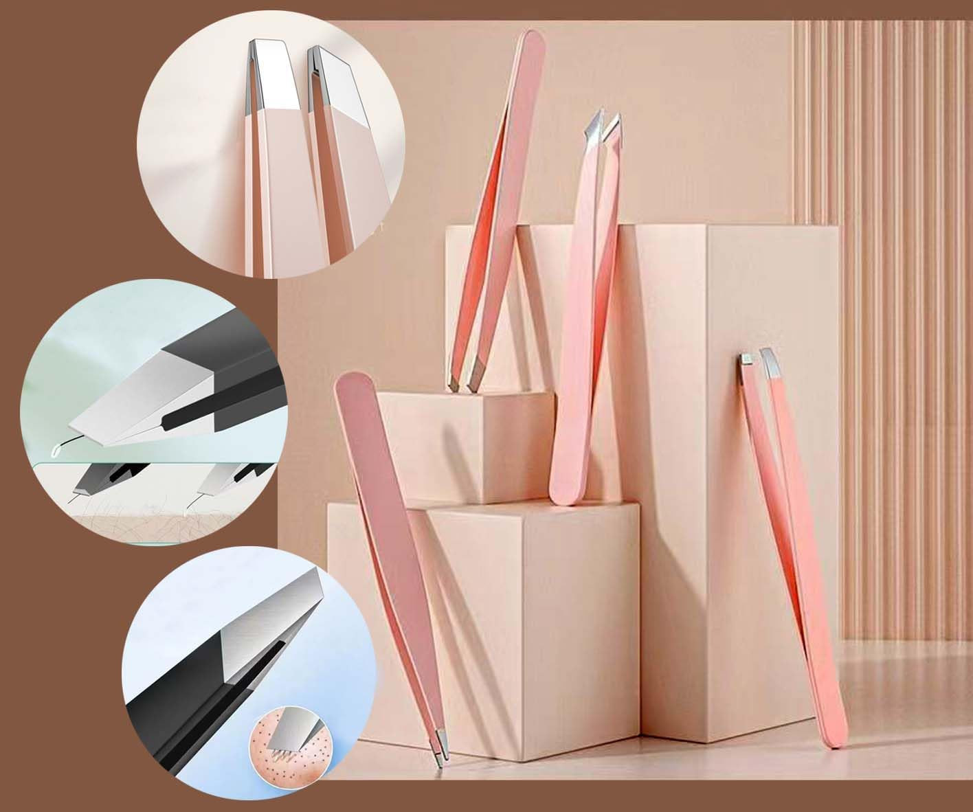 10Pc Eyebrow Tweezers Set Razor Scissors Blackhead Remover Grooming Kit