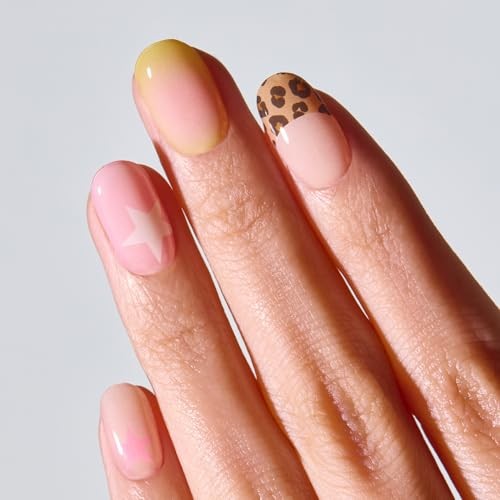 Semi Cured Gel Nail Strips (N Y2K Muse) – Yellow, Art, Works with Any Lamps,