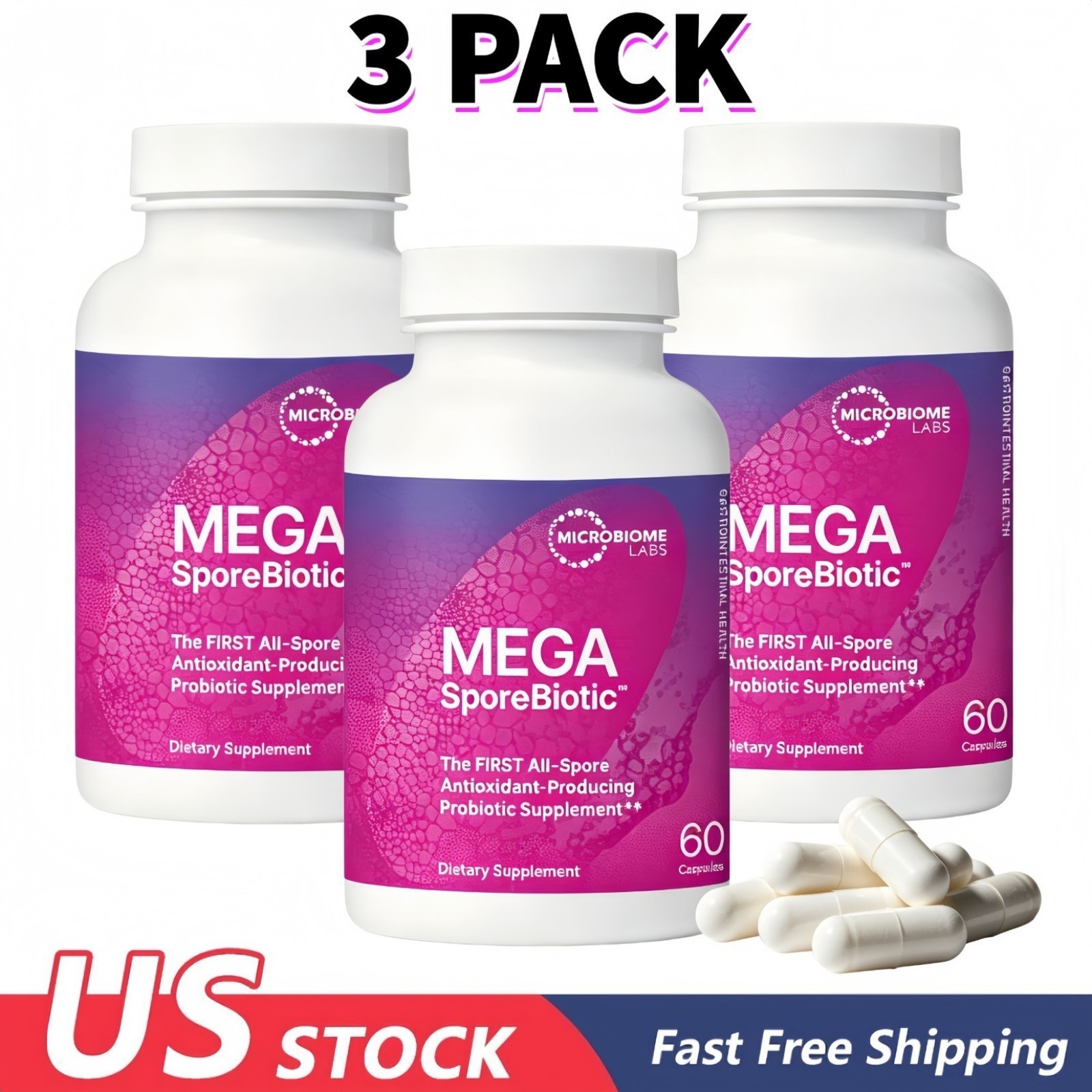 1-3PACK | Microbiome Labs MegaSporeBiotic | Spore-Based Probiotic for Gut Health