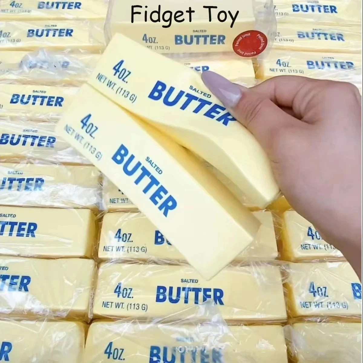 Super Soft Slow Rising Squishy Salted Butter Stick Yellow Squeeze Toy 4 oz