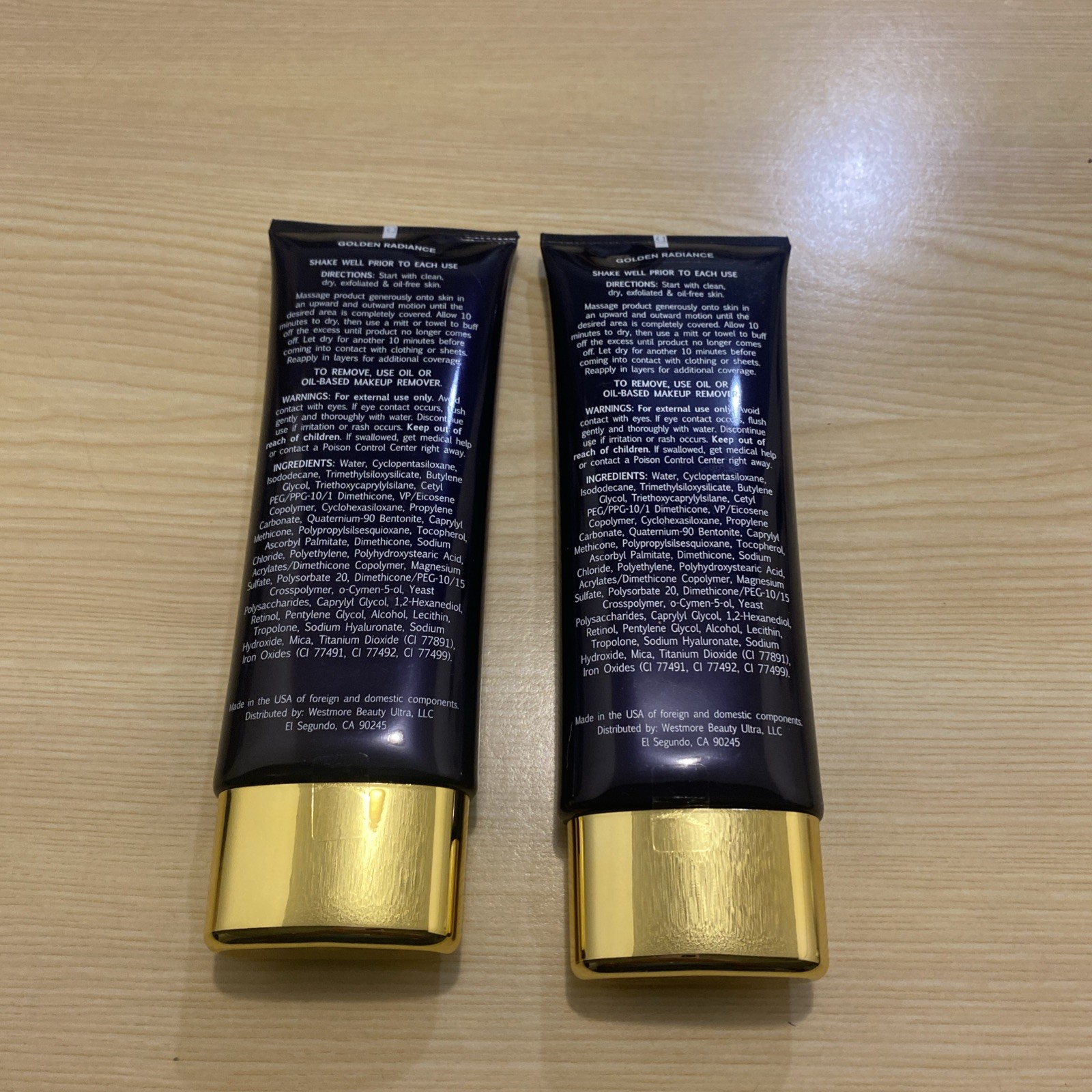 2× Westmore Beauty Body Coverage Perfector Golden Radiance Illuminator, 7 fl oz
