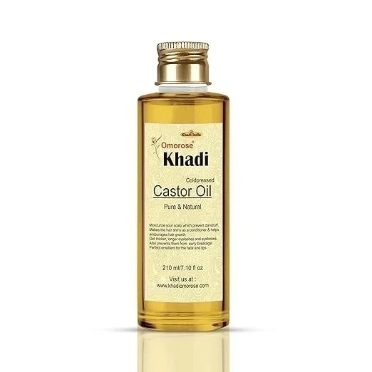 Khadi Omorose Castor Oil 210 ml • Cold-Pressed & Hexane-Free • Pure Natural Oil