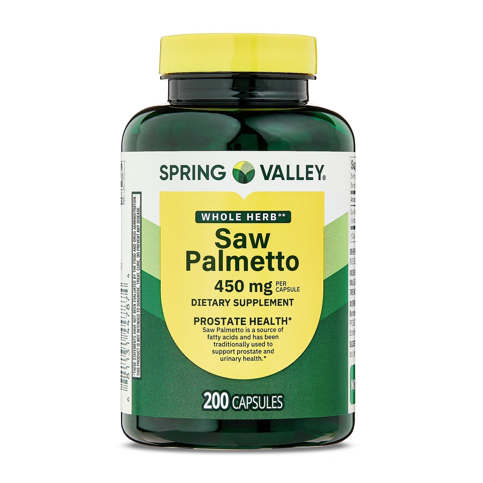 Spring Valley Whole Herb Saw Palmetto Supplement Capsule 450 mg 200 Count