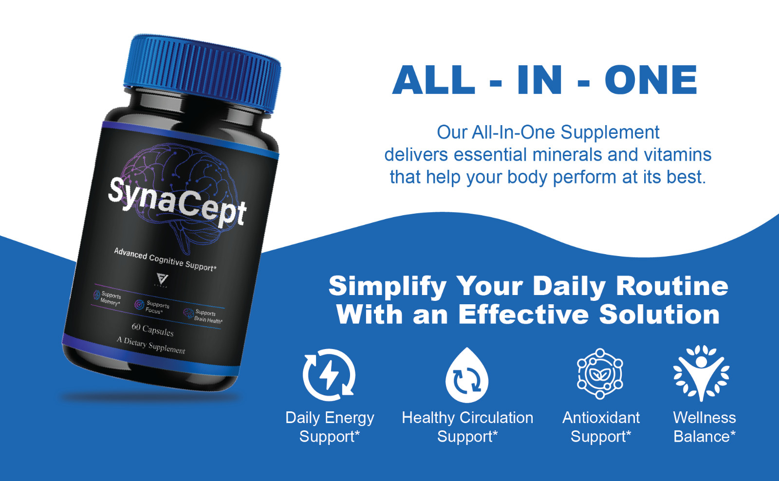 Synacept Advanced Brain Support, Syna Cept Supplement (60 Capsules)