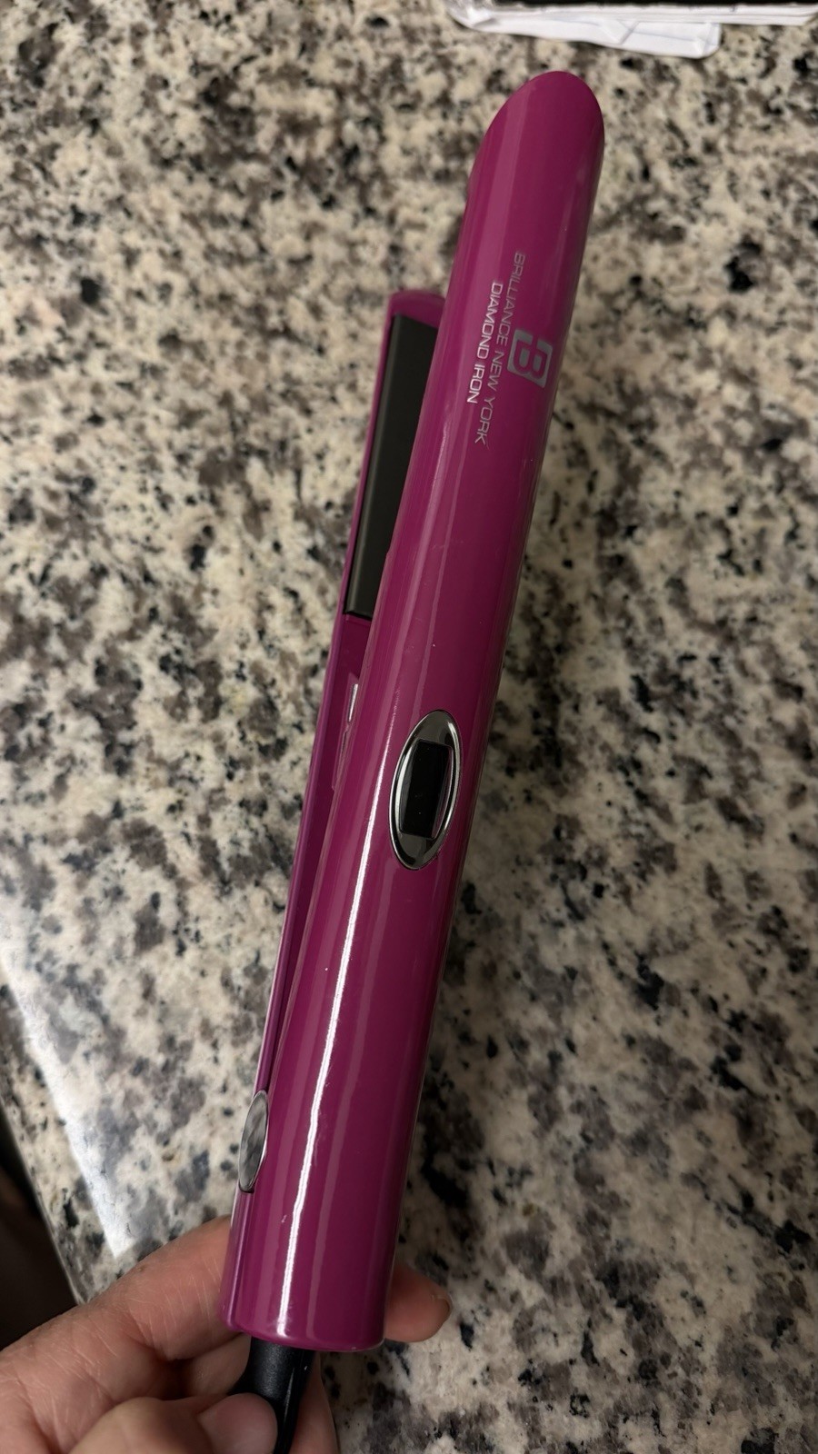Brilliant New York Pink Hair Straightener Flat Iron, Digital Display, 450°F