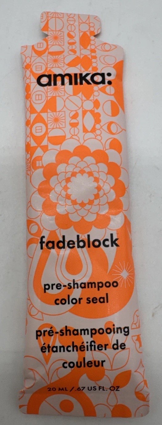 Lot of 6 Amika Fadeblock Pre-Shampoo Color Seal Samples 20ml 0.67 oz Ea.