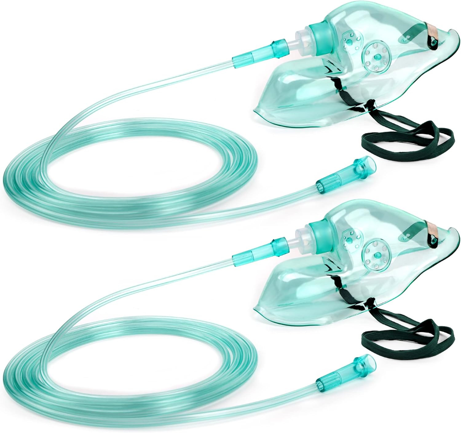 ANSNF 2 Pack Oxygen Mask for Face Adult with 6.6′ Tube & Adjustable Elastic Stra