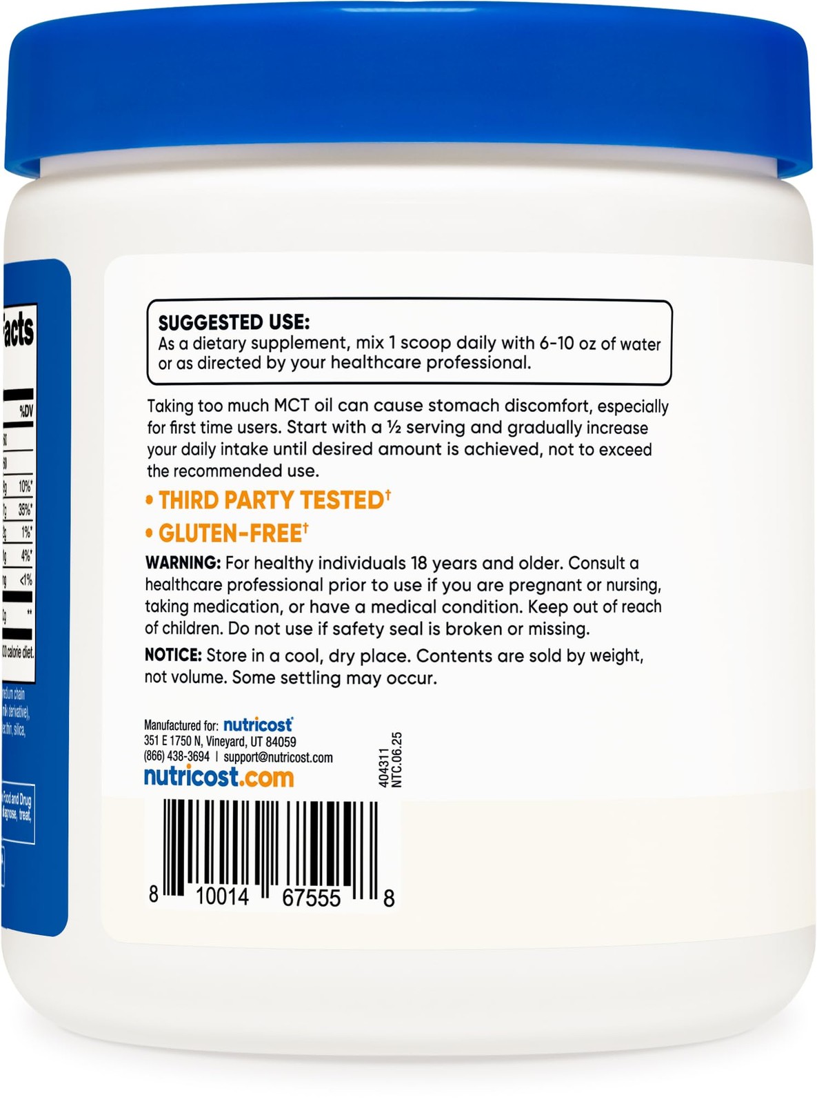 Nutricost C8 MCT Oil Powder 23 Servings (8oz) – 8.1 Ounce (Pack of 1), Red