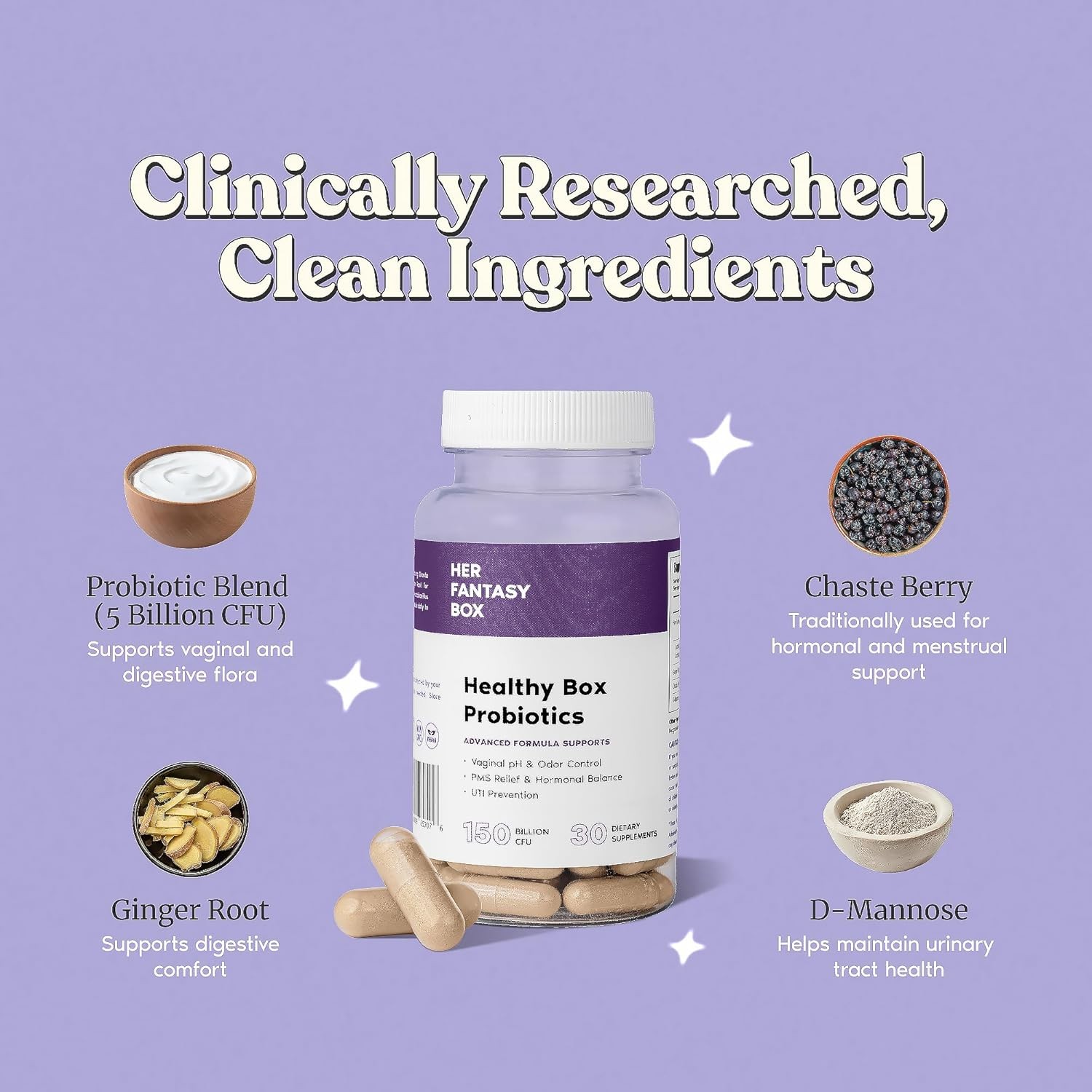 Her Fantasy Box|Healthy Box |Vaginal Probiotics for Women – Prebiotics +Advanced