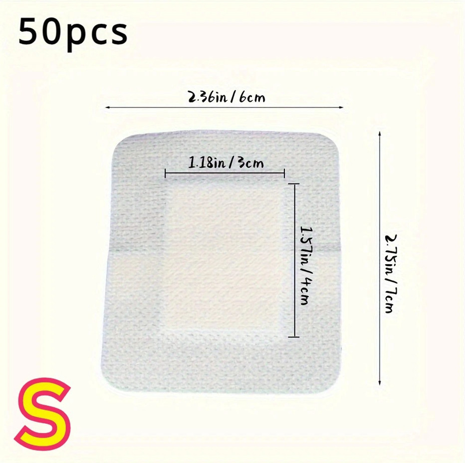 50pcs Large Hypoallergenic Wound Dressing Bandages 6×7cm First Aid Pads – NEW