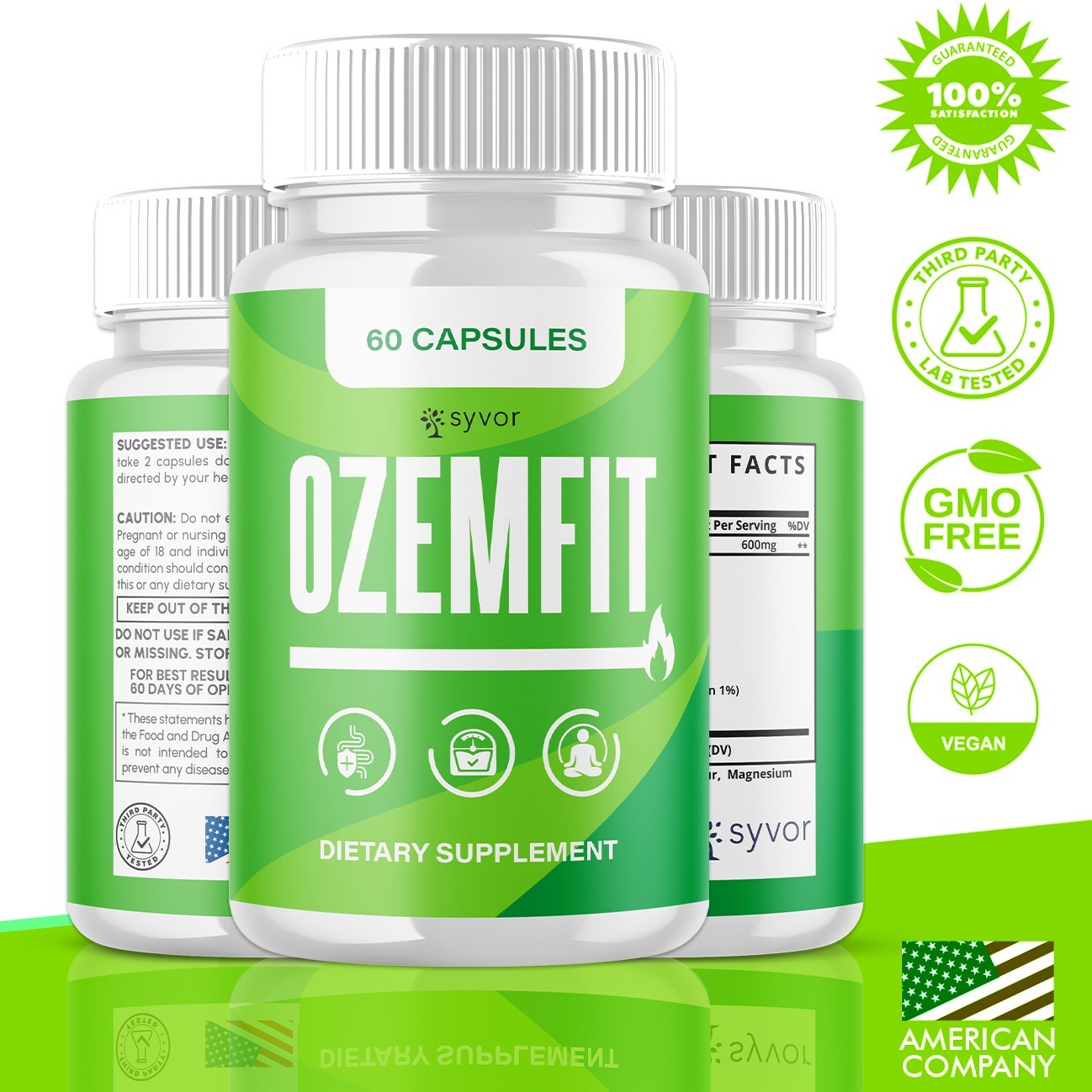 (3 Pack) Ozemfit Advanced Energy & Fitness Support Formula Ozem Fit 180 Capsules