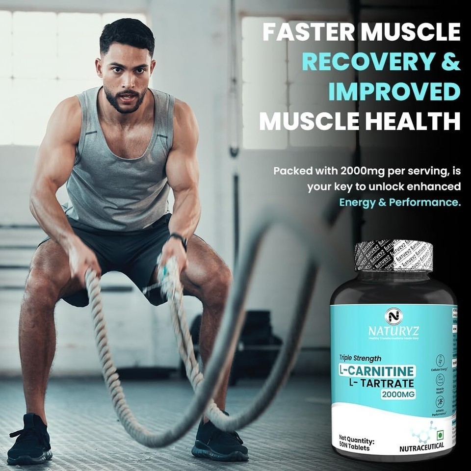 Naturyz Triple Strength L-Carnitine L-Tartrate 2000 Mg Converts Fat Into Energy