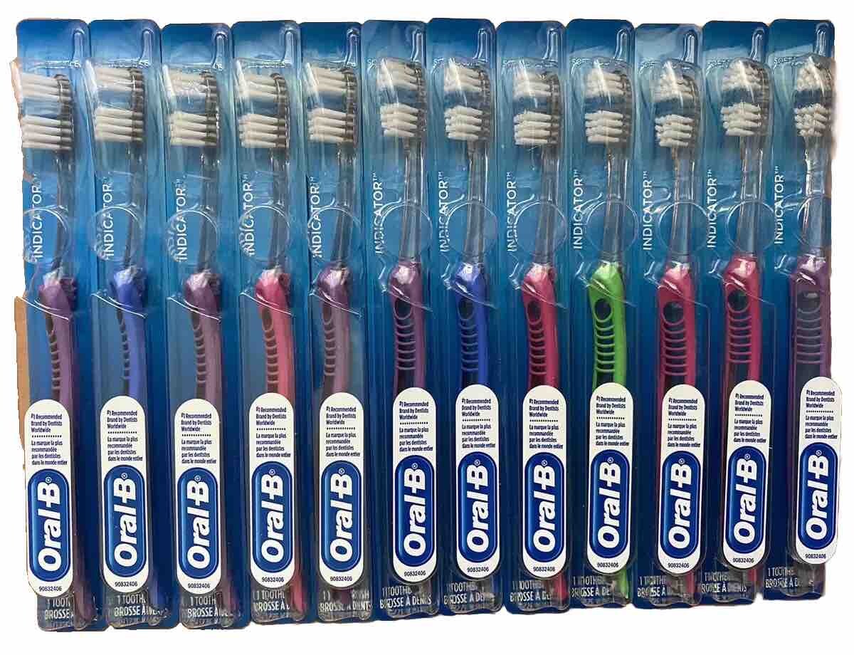 12 Pack Oral-B Indicator 35sft Soft Adult Manual Toothbrushes Multicolor