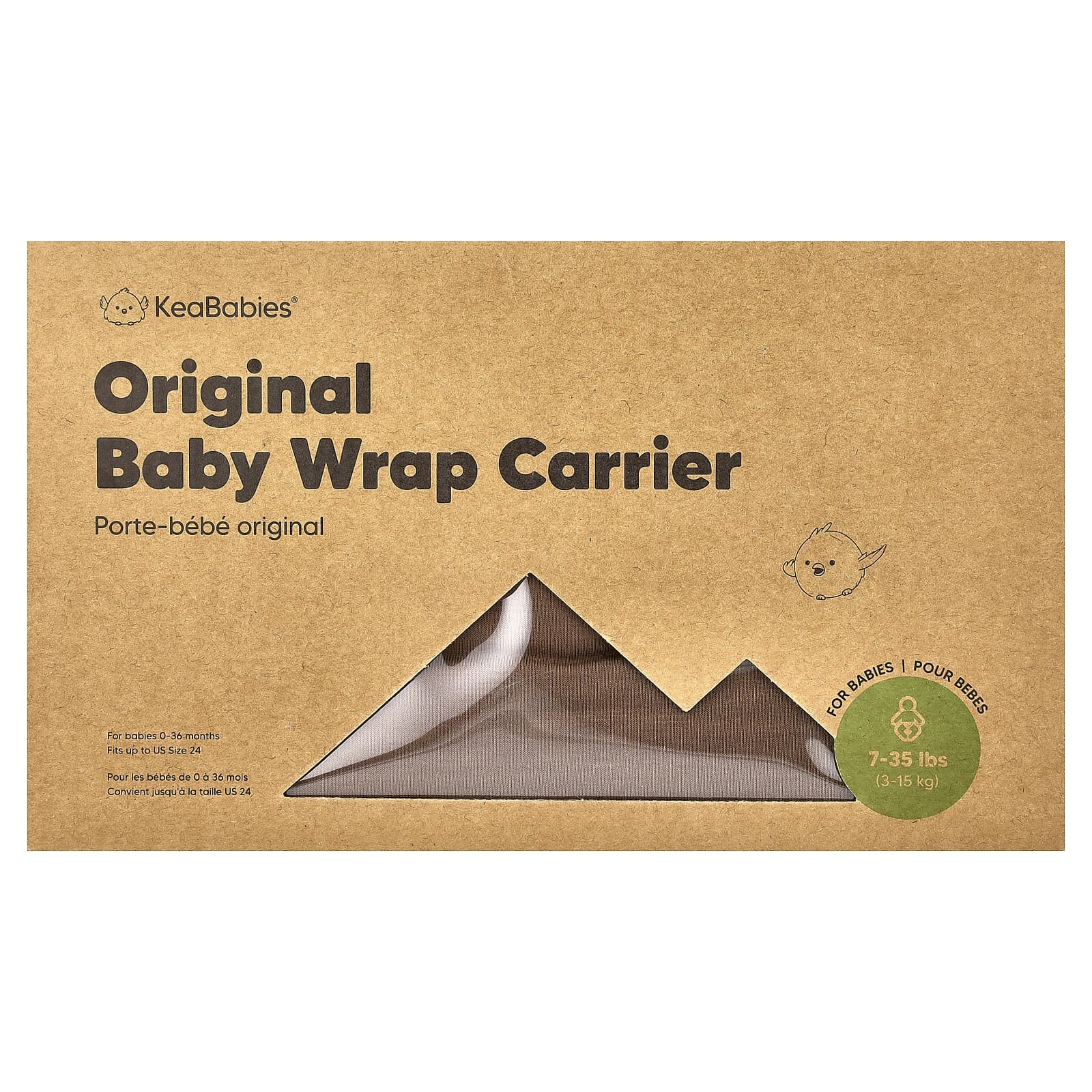 2 X KeaBabies, Original Baby Wrap Carrier, For Babies 0-36 Months, Saddle Brown,