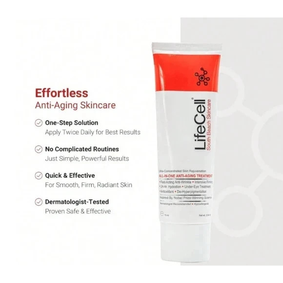 ORIGINAL LifeCell South Beach Skincare All In One Anti-Aging Treatment – 2.54 oz