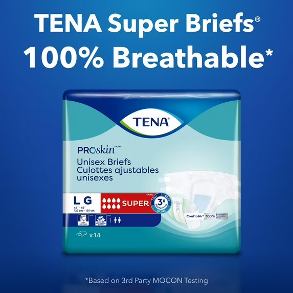 TENA ProSkin Unisex Adult Diapers, Super Absorbency, Medium, 56 Count