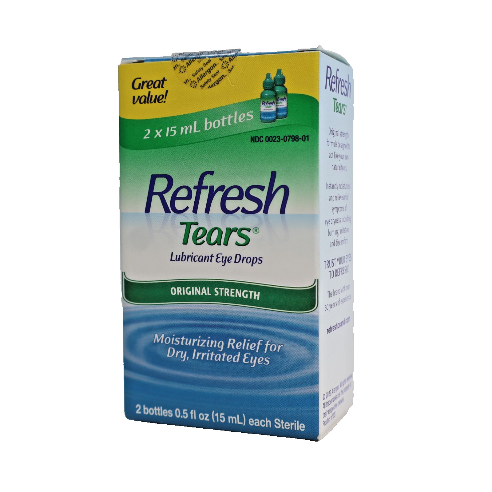 Refresh Tears Lubricant Eye Drops 2 Bottles 0.5 fl oz EXP 07/2026+