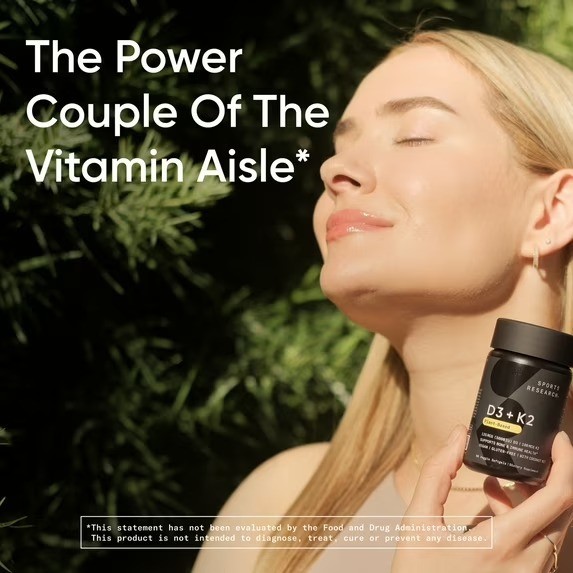 Vitamin D3 + K2 5000iu Plant-Based D3 + 100mcg Vitamin K2 as MK-7 – 120 Softgels