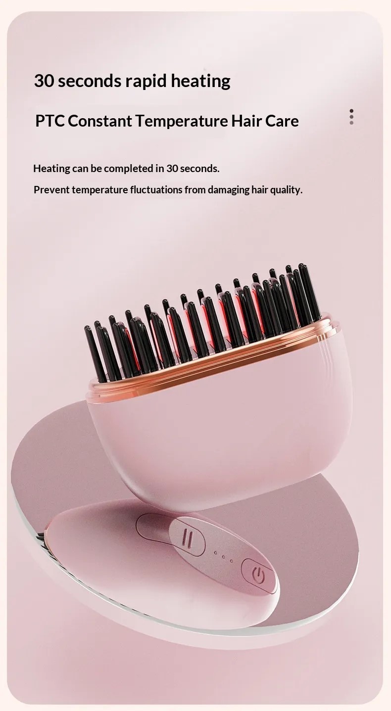 Cordless Hair Straightener Flat Iron Portable Mini Rechargeable USB Hair Styler