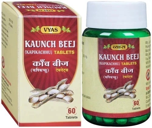 Vyas Kaunch Beej Tablets (60tab) Herbal Velvet Bean Enhances reproductive health