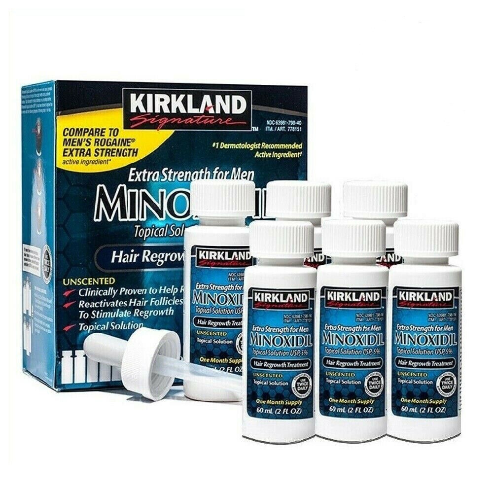 Kirkland Minoxidil 5% Hair Regrowth Solution Extra Strength Men 6 Month Supply