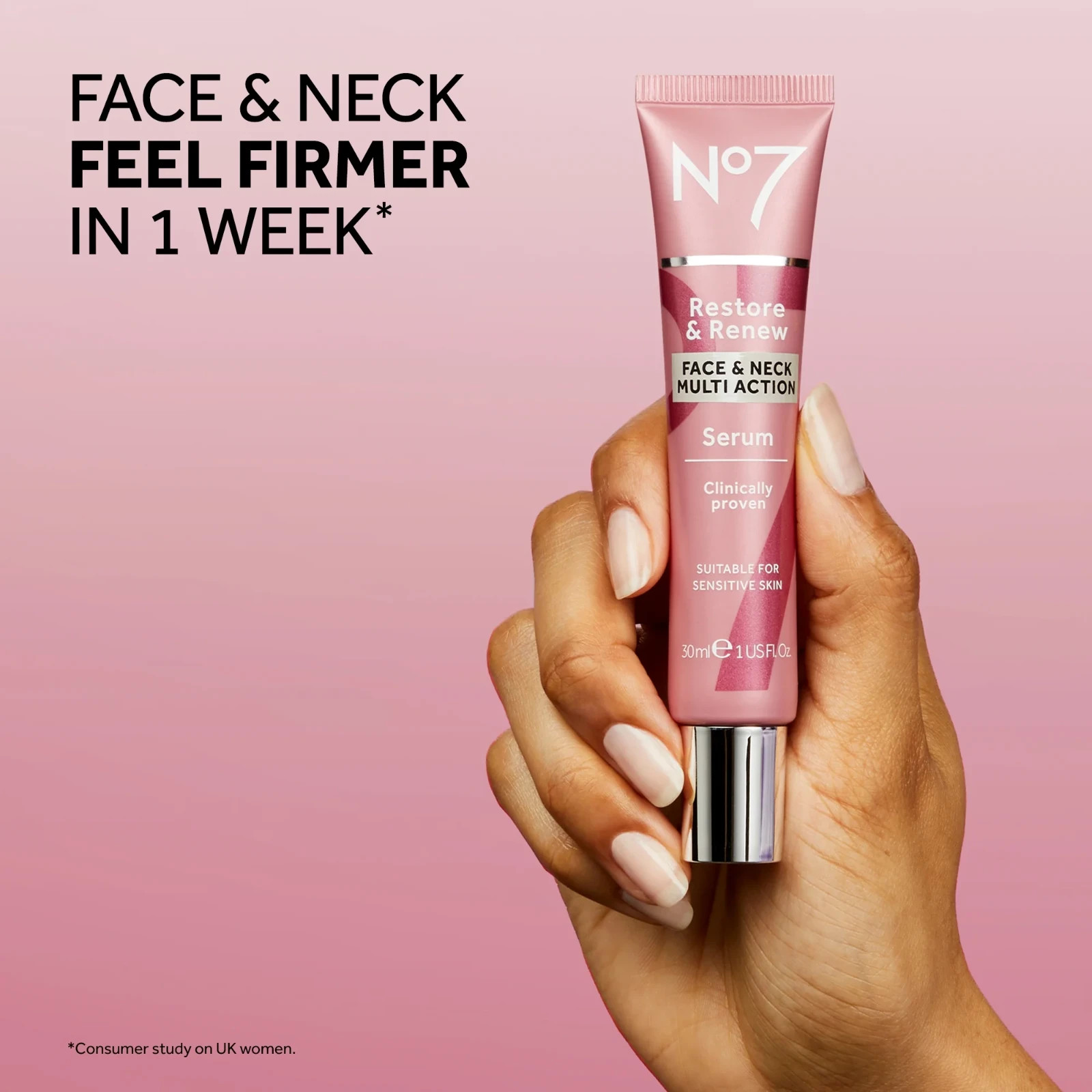 No7 Restore & Renew Multi Action Face & Neck Serum – 1.69