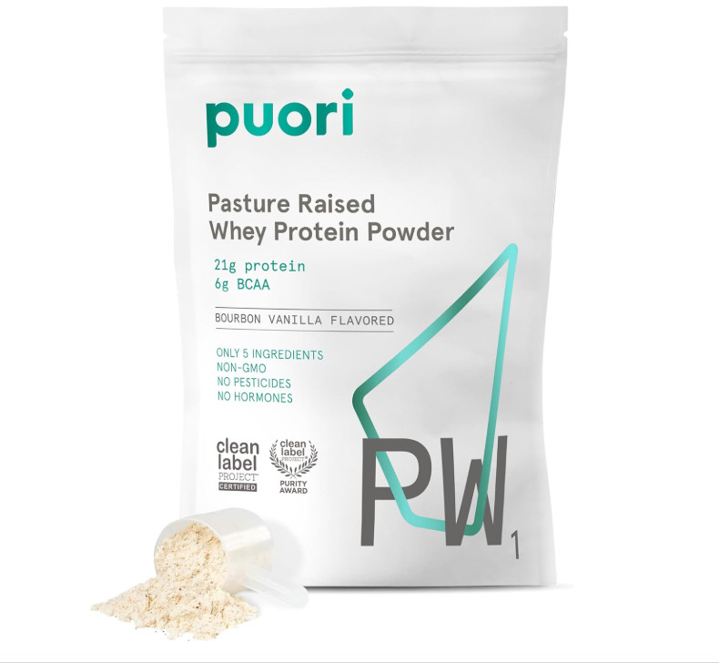 Puori PW1 Whey Protein Bourbon Vanilla 30 Servings Grass Fed BCAA