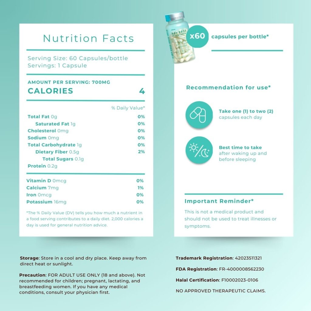 Shinjuru Reverse Glutacenta 700mg Capsule (60 caps)