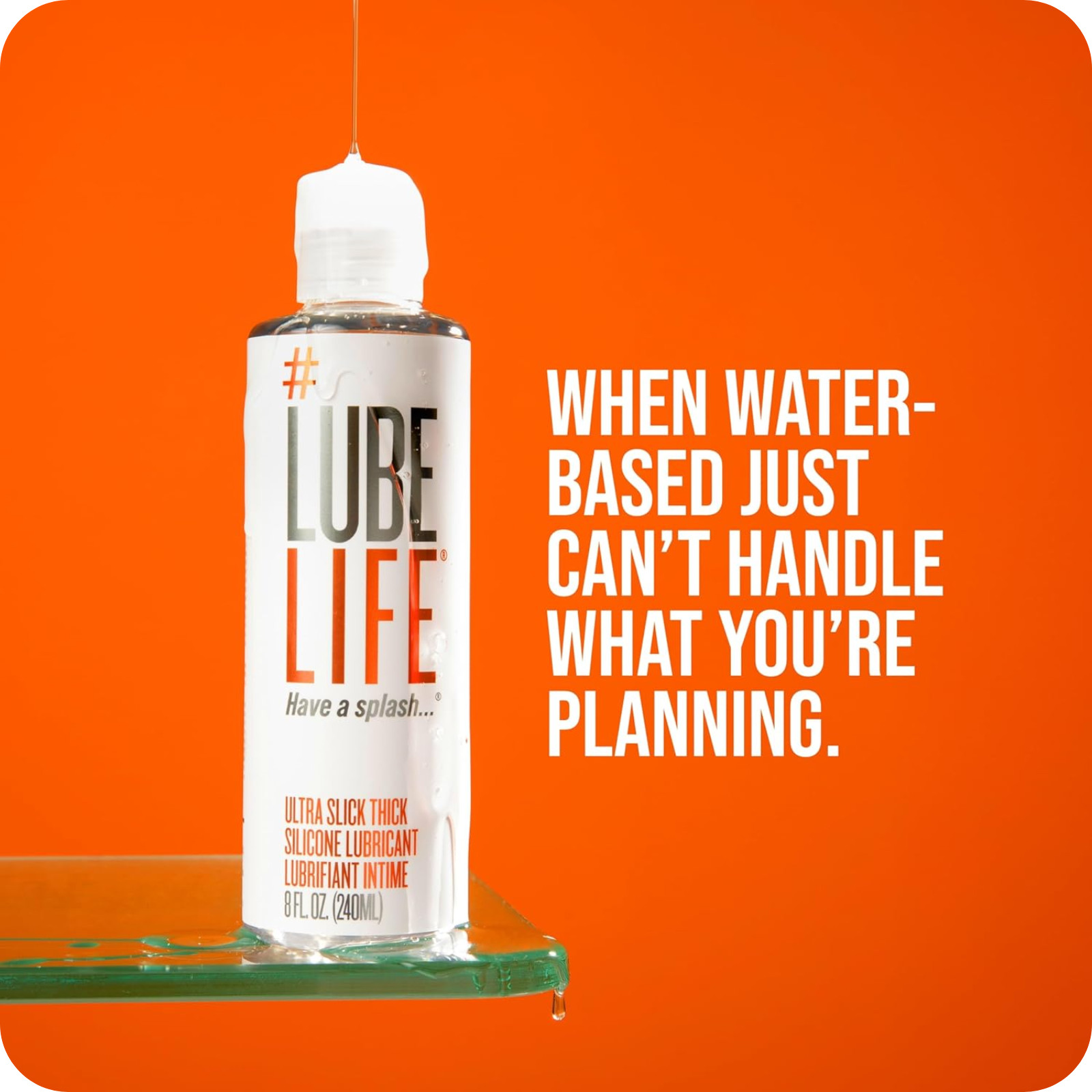 LUBELIFE Ultra Slick Thick Silicone Personal Lubricant, 8 Fl Oz