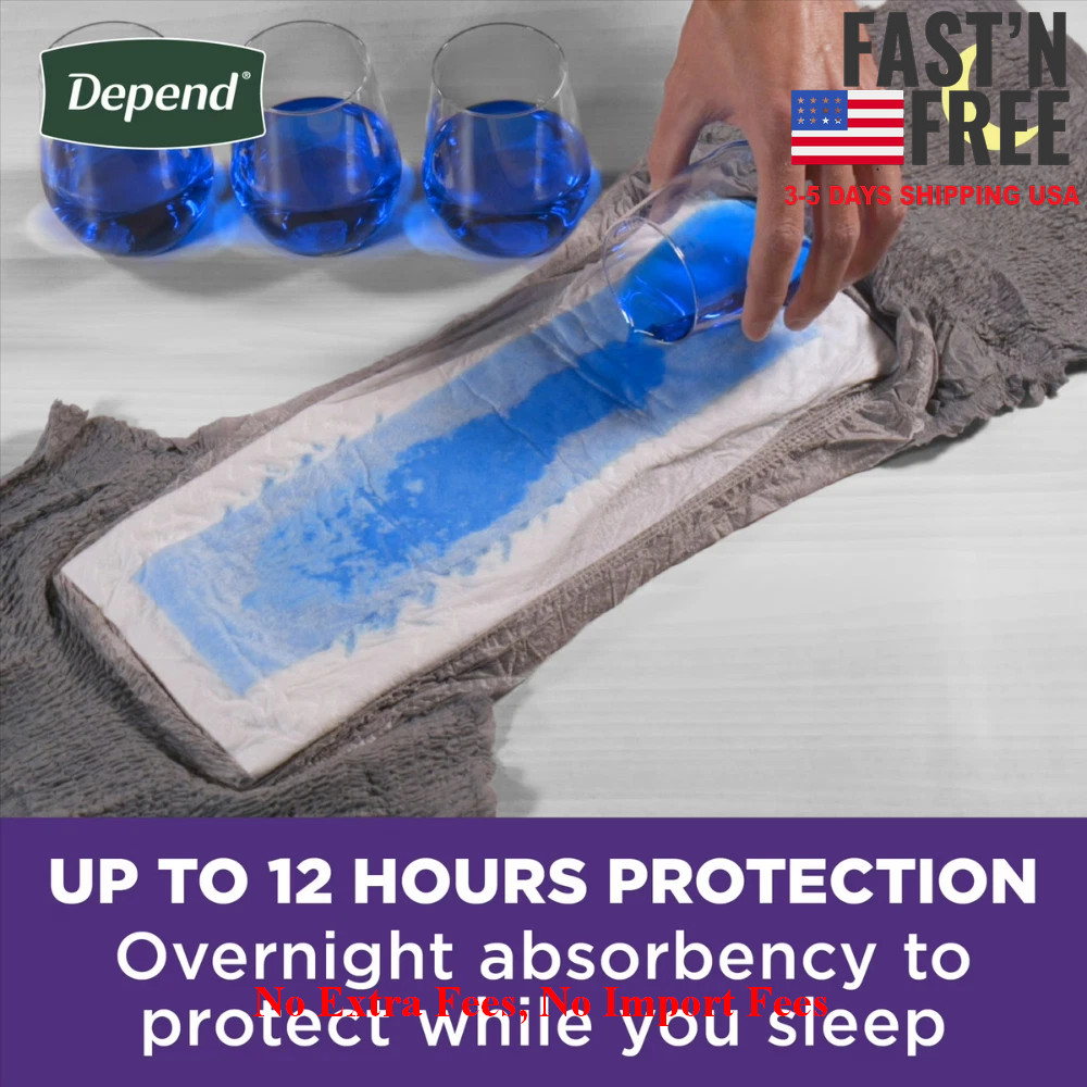 Depend Night Defense Men Incontinence Underwear, Adult Diapers, S/M, 64 Count