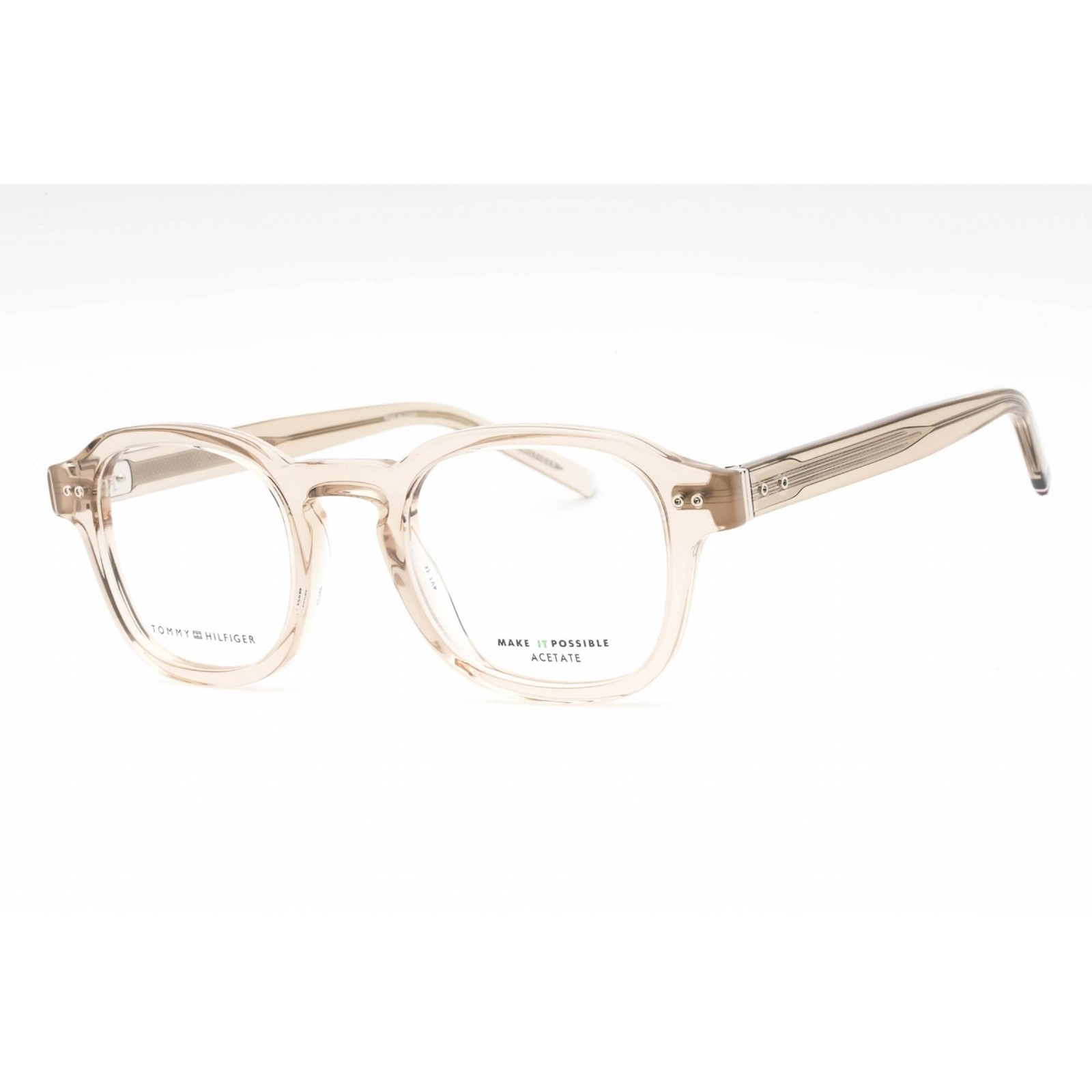 Tommy Hilfiger Men’s Eyeglasses Beige Plastic Round Shape Frame TH 2033 010A 00