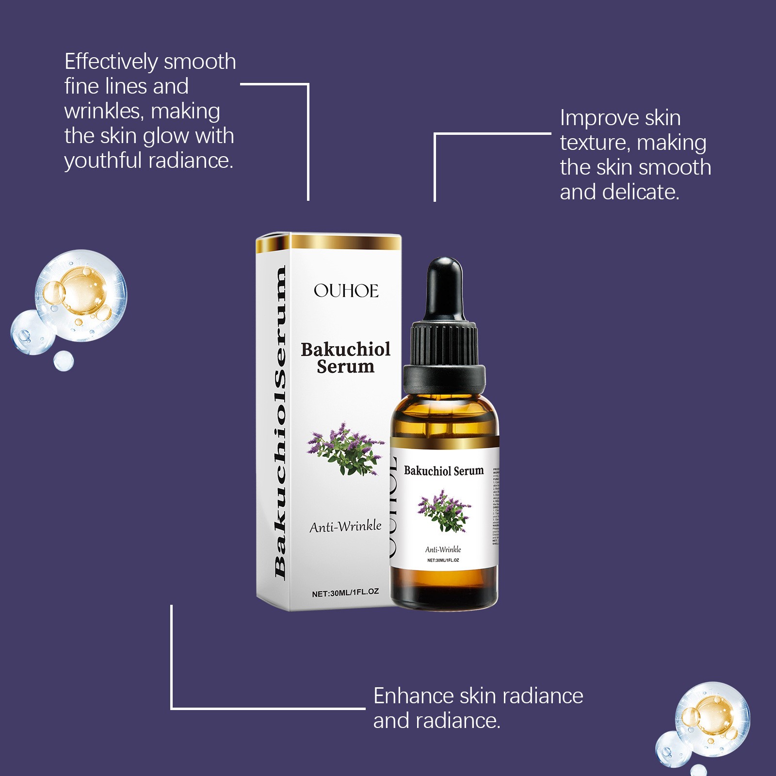1~5x Bakuchiol Oil Organic Cold Pressed of 30,000 PPM Hydrating & Firming 30ml