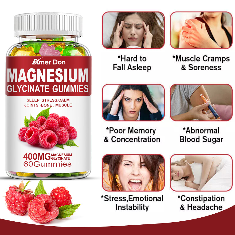 Magnesium Glycinate Gummies – Magnesium Supplements – Highest Potency 60 Gummies