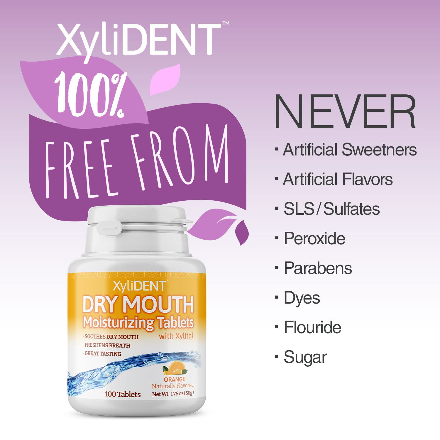 Xylident Xylitol Tablets for Dry Mouth Relief – Stimulates Saliva, Freshens Brea