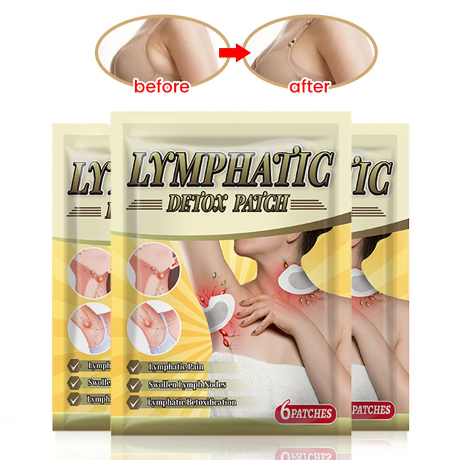 Lymphatic Care Herbal Detox Patch Underarm Neck Waist Thigh Lymph Remove