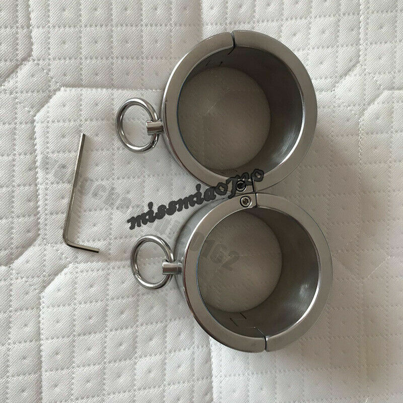 Heavy 6CM High Stainless Steel Shackle Handcuff Ankle-Wrist Cuffs Fetter Manacle