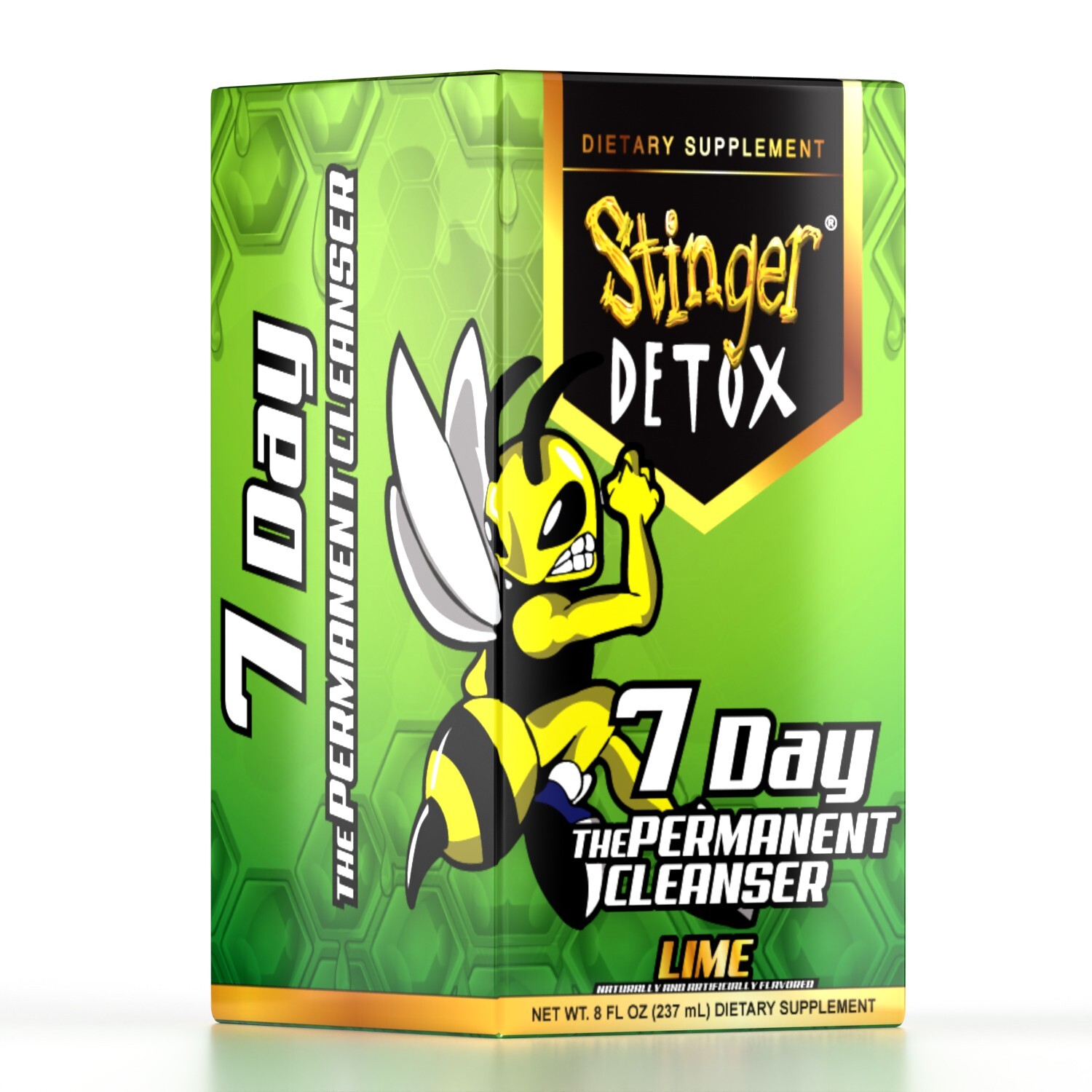 Stinger Detox 7-Day Permanent Drink – Lime Flavor – 8 FL OZ