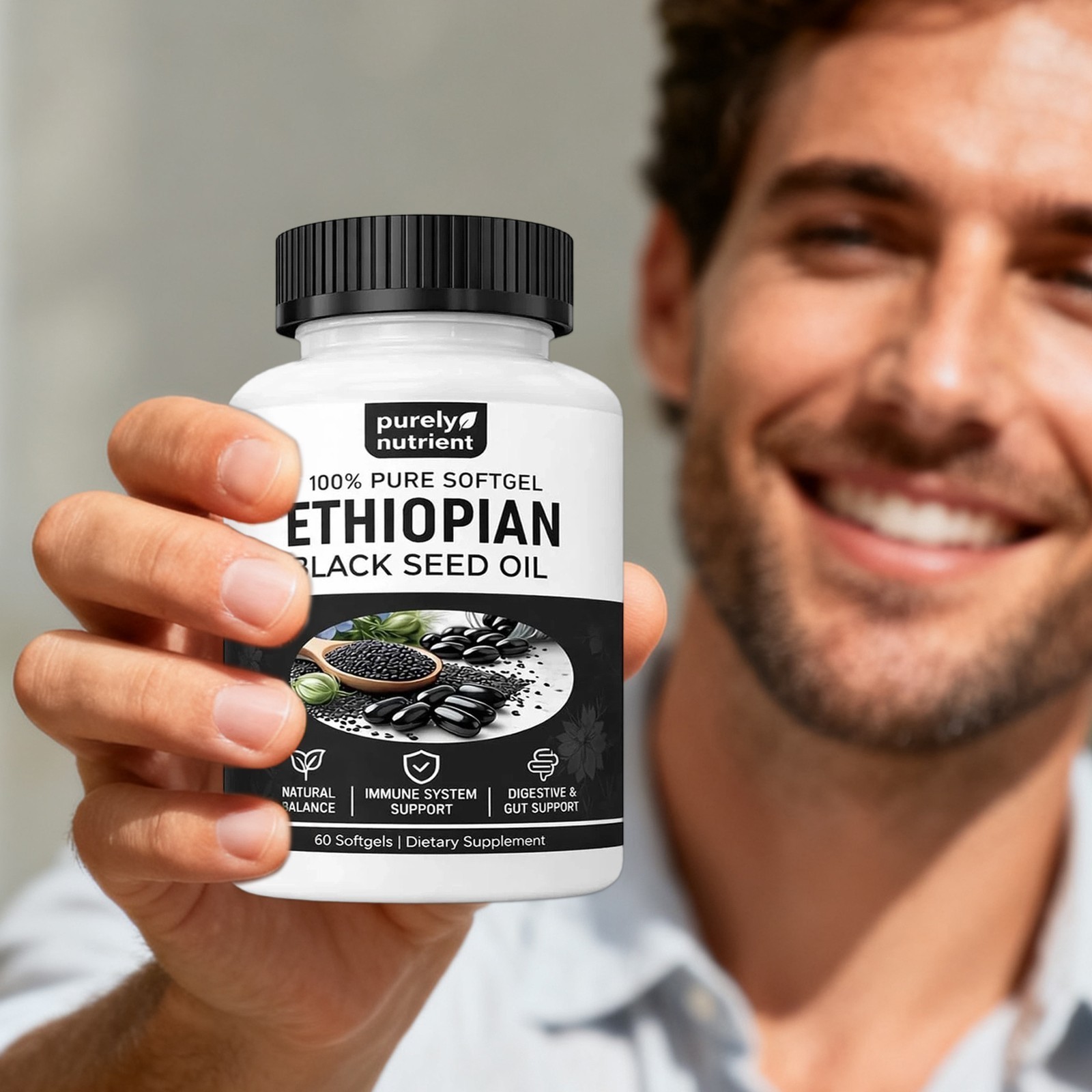 5 PACK Ethiopian Black Seed Oil Softgels 4.64% Thymoquinone Gluten-Free US STOCK