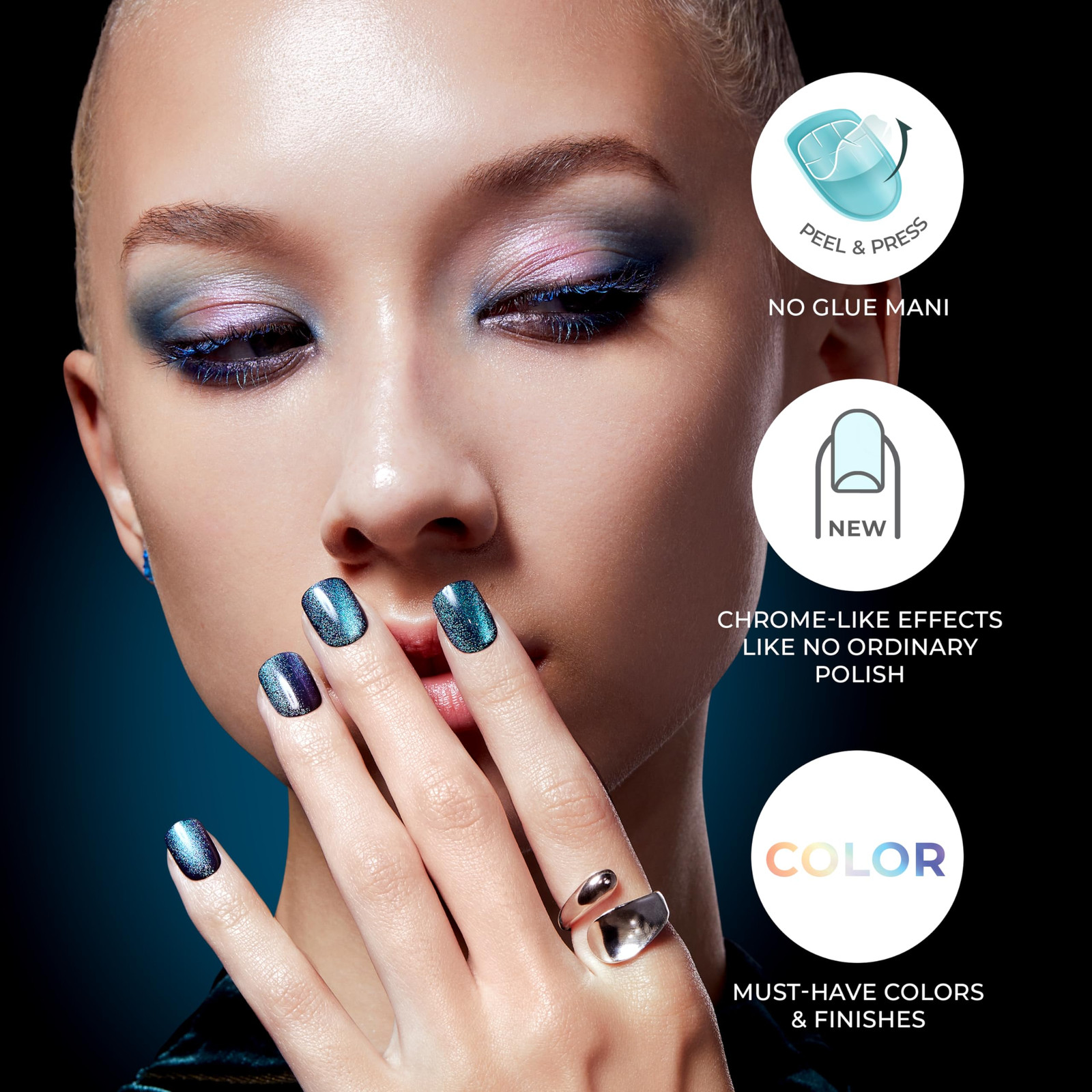 imPRESS ColorFX Press On Nails Pack of 30 Light Pink No Glue Easy to Apply
