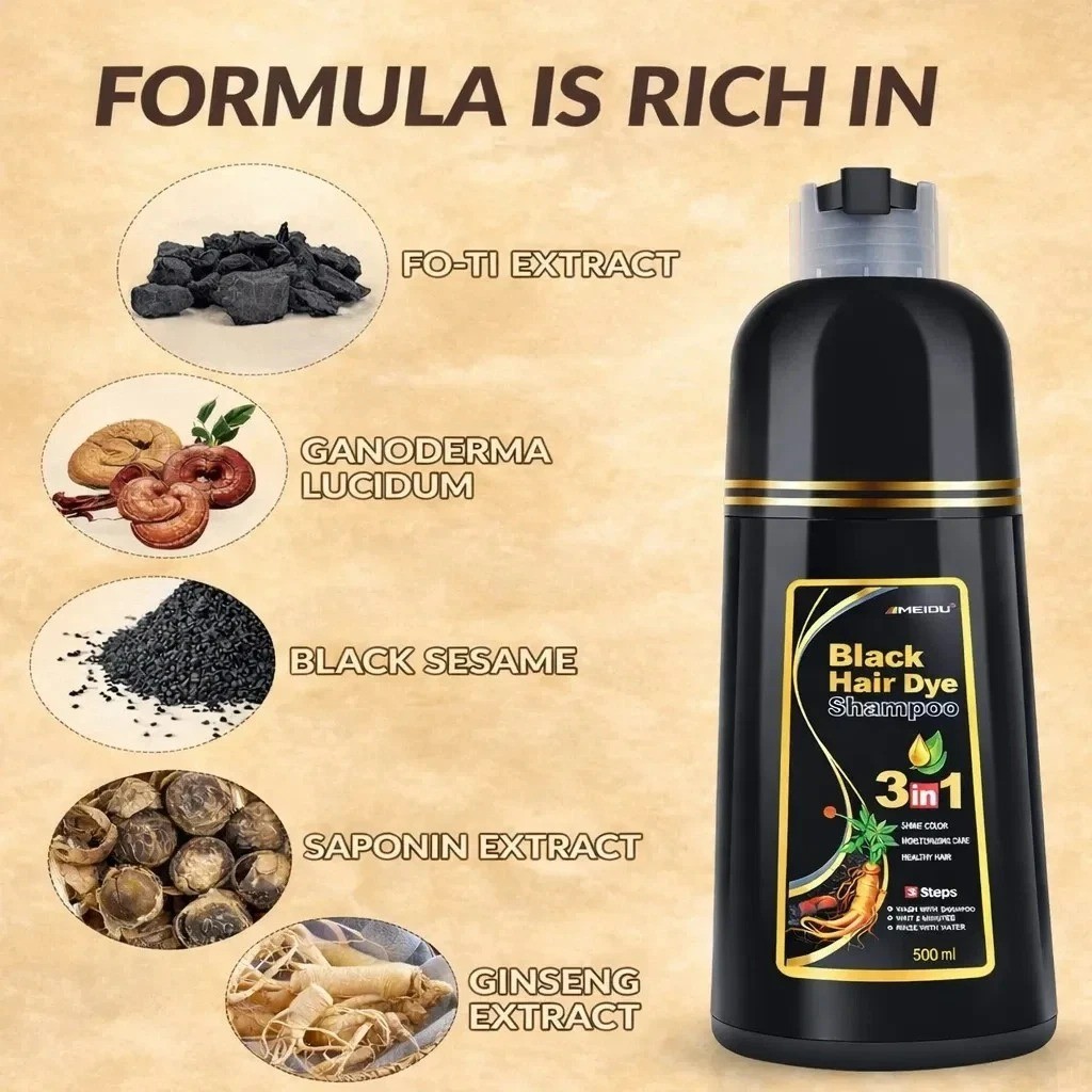 Hair Dye Shampoo 3 in 1 Hair Shampoo Instant Hair Dye Herbal Ingredients Gift US