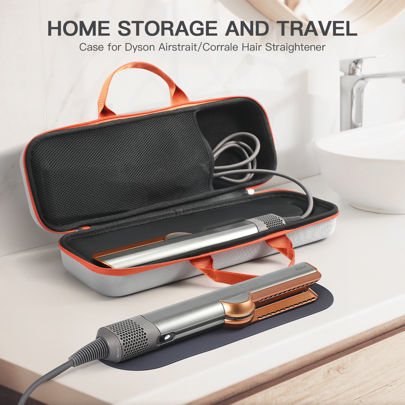 Travel Portable Case Box For Dyson Airstrait HT01 Hair Straightener Storage Bag
